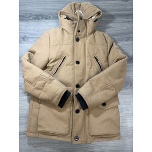 Express Jacket Mens Medium 3-In-1 Parka Coat Brown Long Sleeve Water Resistance